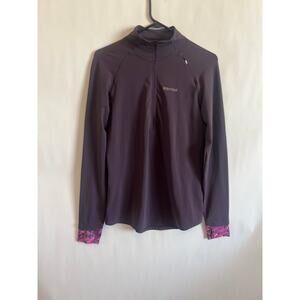 MARMOT WOMENS LIGHTWEIGHT LONG SLEEVE PULLOVER 3/4 ZIP JACKET BASELAYER PURPLE